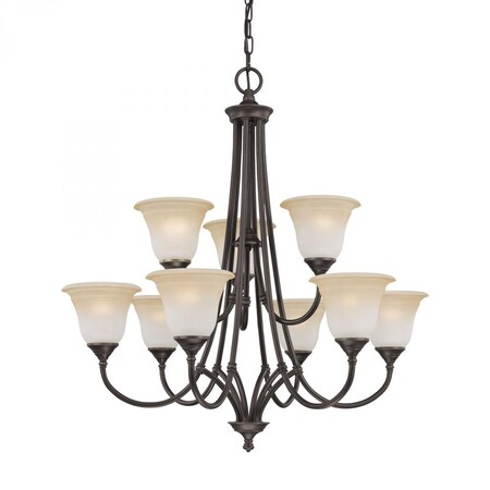 Thomas Harmony 9-Light Chandelier in Aged Bronze SL880262